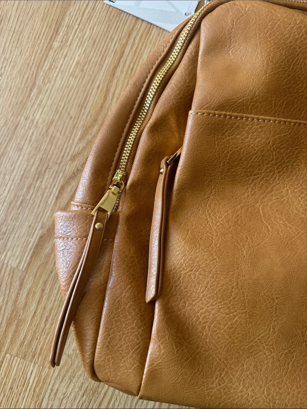 Alyssa Tan Faux Leather Convertible Backpack Tote. NWT. Unisex.